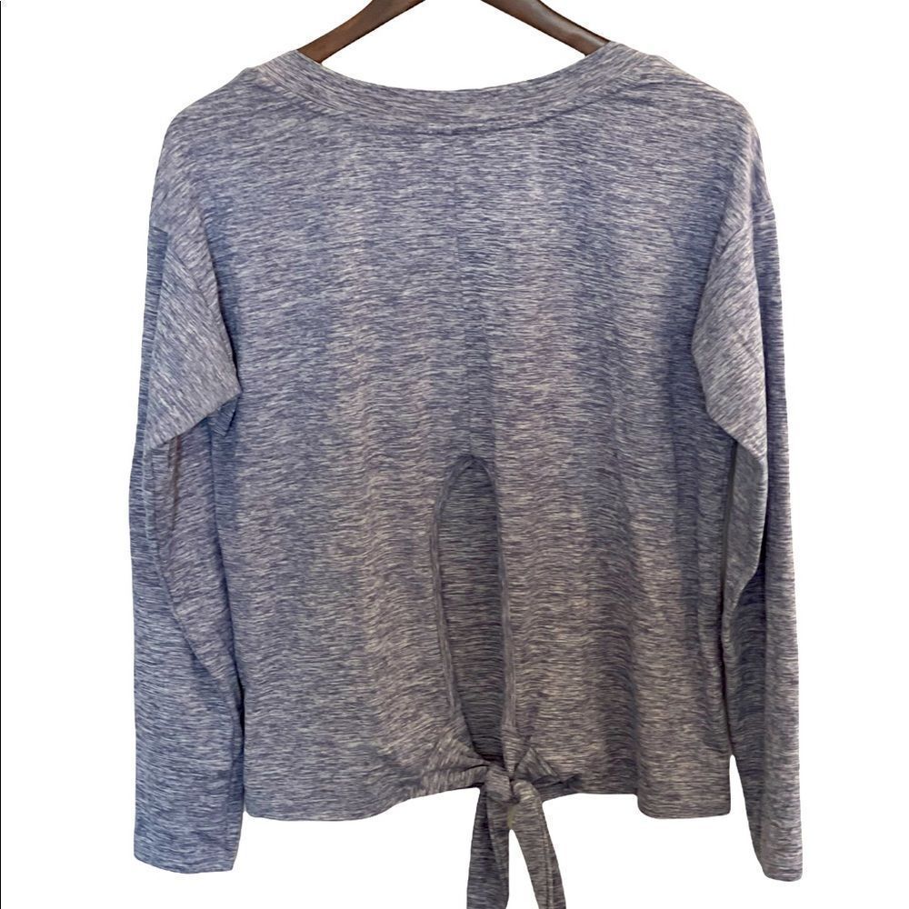 Gap Fit Yoga Brushed Tech Jersey blue/gray oversized with open back Size M - Picture 4 of 8